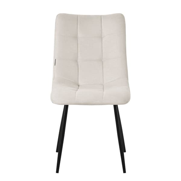 Matstolar set om 2 beige köksstolar med polyesterklädsel och stålben ML design
