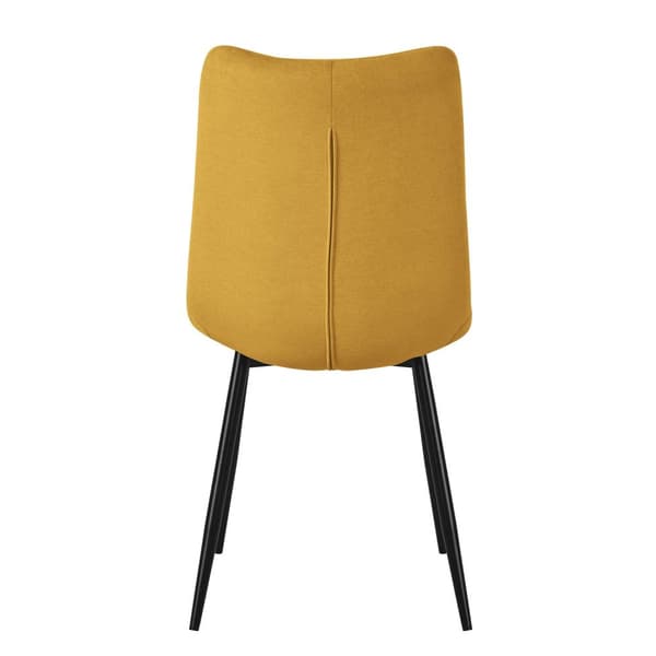 Matstolar set om 6 senapsgula Köksstol med polyesterklädsel och stålben ML design