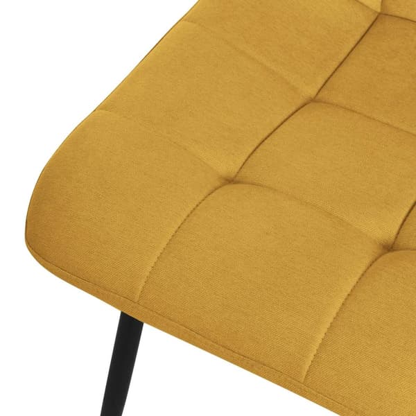 Matstolar set om 6 senapsgula Köksstol med polyesterklädsel och stålben ML design