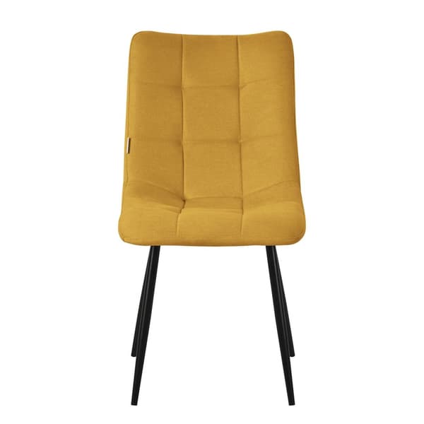 Matstolar set om 6 senapsgula Köksstol med polyesterklädsel och stålben ML design