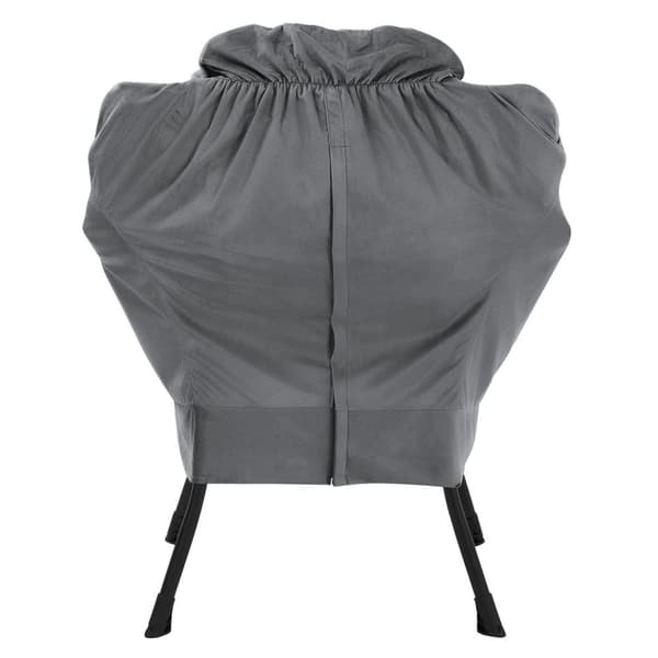 Relaxfåtölj antracit med armstöd och tjock huvuddyna och metallram Loungefåtölj upp till 120 kg ML design