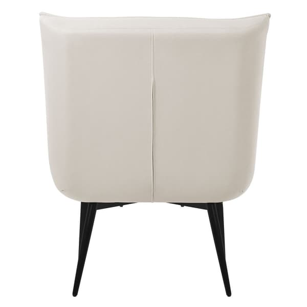 Relax-lænestol creme med bolster PU-læderbetræk med metalben ML-design