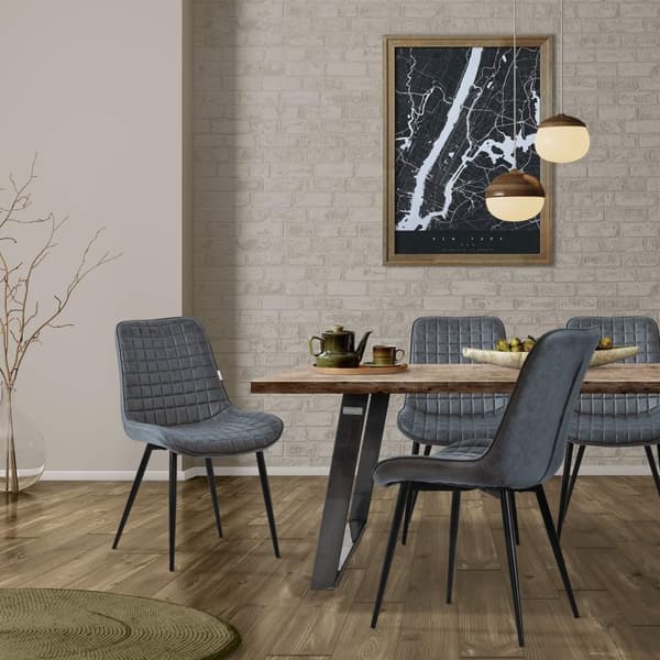 Ruokailutuolin 2 kpl antrasiittinen keinonahkaverhoilu metallijaloilla sis. kokoonpanomateriaalin ML-Design
