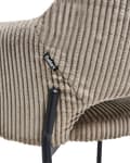 Miniatyrbilde 9 av 11: Sett med 2 Spisestoler Taupe Kordfløyel Trekk med Armlener Retro Design