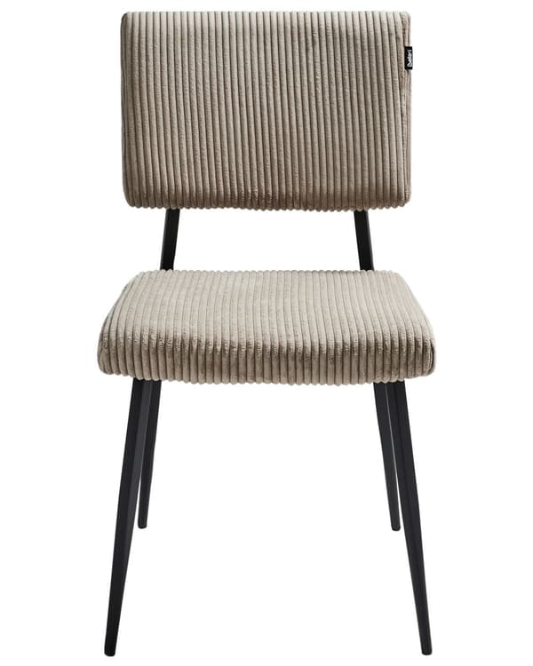 Sæt med 2 spisestole i velour fløjlsbeklædning uden armlæn moderne retrostil køkken spisestue