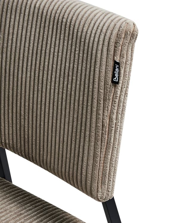 Sæt med 2 spisestole i velour fløjlsbeklædning uden armlæn moderne retrostil køkken spisestue