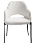 Miniatyrbilde 4 av 11: Sett med 2 Spisestoler Off-White Kordfløyel Trekk med Armlener Retro Design