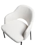 Miniatyrbilde 7 av 11: Sett med 2 Spisestoler Off-White Kordfløyel Trekk med Armlener Retro Design