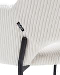 Miniatyrbilde 8 av 11: Sett med 2 Spisestoler Off-White Kordfløyel Trekk med Armlener Retro Design