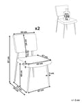 Miniatyrbilde 3 av 11: Sett med 2 Spisestuestoler Off-White Kordfløyel Trekk Retro Design