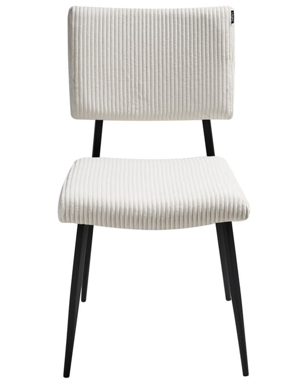 Sett med 2 Spisestuestoler Off-White Kordfløyel Trekk Retro Design