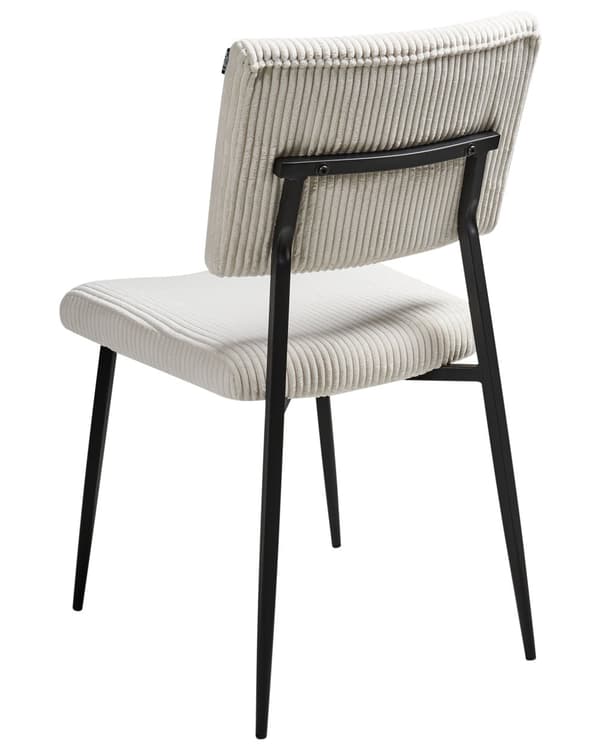 Sett med 2 Spisestuestoler Off-White Kordfløyel Trekk Retro Design