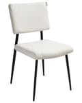 Miniatyrbilde 6 av 11: Sett med 2 Spisestuestoler Off-White Kordfløyel Trekk Retro Design