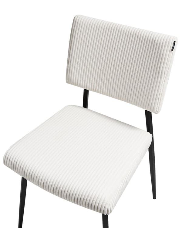 Sett med 2 Spisestuestoler Off-White Kordfløyel Trekk Retro Design