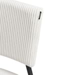 Miniatyrbilde 8 av 11: Sett med 2 Spisestuestoler Off-White Kordfløyel Trekk Retro Design