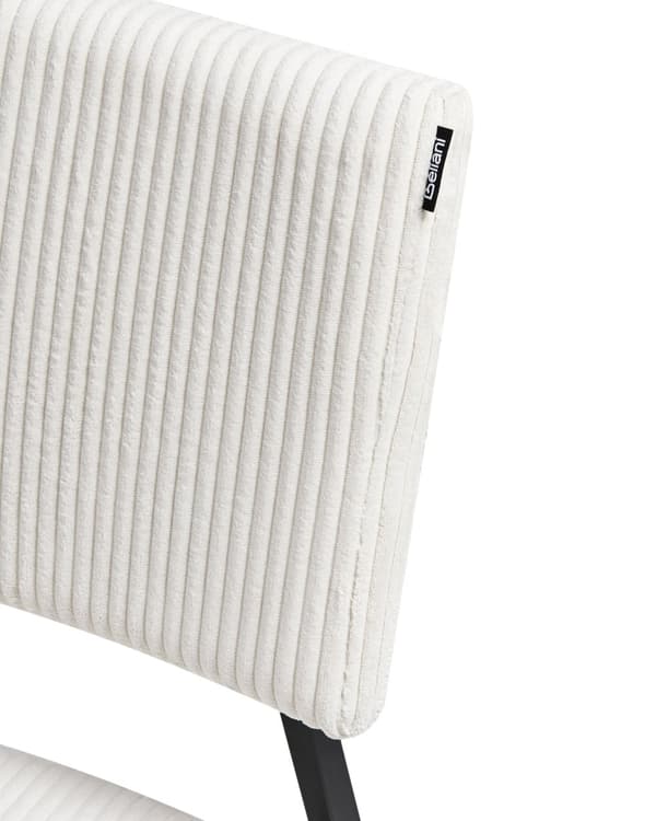 Sett med 2 Spisestuestoler Off-White Kordfløyel Trekk Retro Design