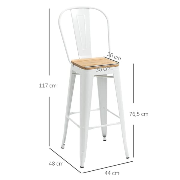 Rootz 4 Set Industrial Baar -tuolit - Keittiön tuolit - Etutuoli - Ergonominen suunnittelu - 44W x 48d x 117H cm