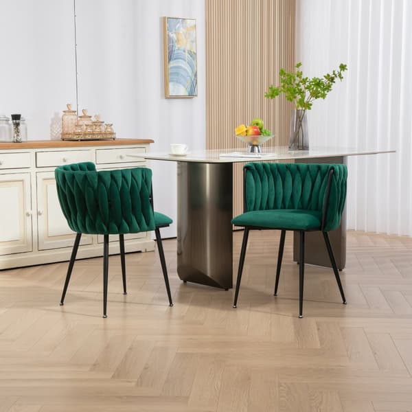 Rootz 2 -stykke sæt fløjls spisestole - moderne luksusstole - elegante fløjlsæder - bløde puder - 57 cm x 50 cm x 72 cm