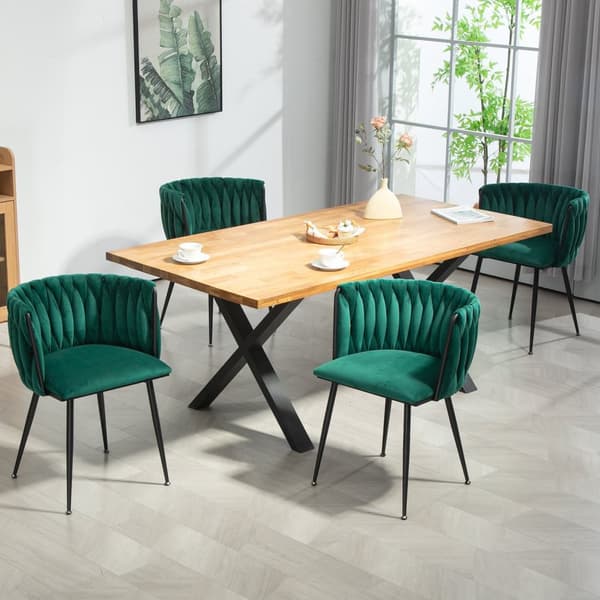 Rootz 2 -stykke sæt fløjls spisestole - moderne luksusstole - elegante fløjlsæder - bløde puder - 57 cm x 50 cm x 72 cm