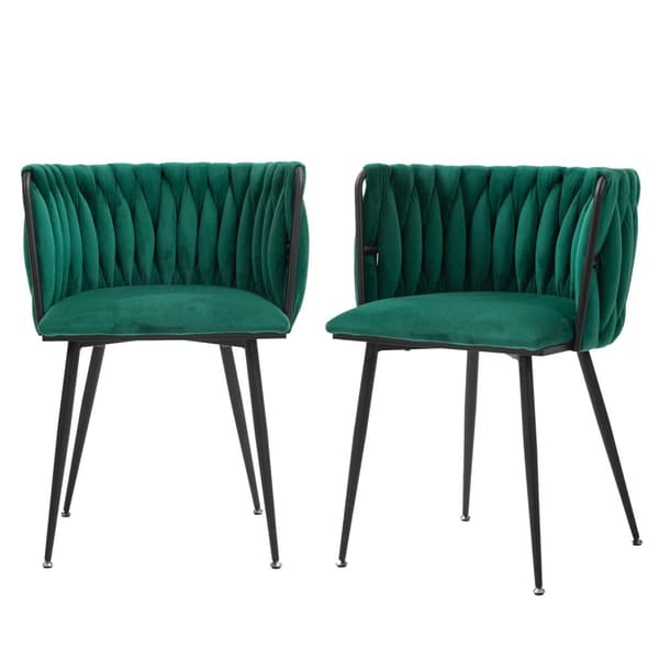Rootz 2 -stykke sæt fløjls spisestole - moderne luksusstole - elegante fløjlsæder - bløde puder - 57 cm x 50 cm x 72 cm