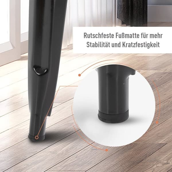 Rootz Barstolesæt på 4 - Sorte barstole - Stabelbar modstole - Rust Resistent Metal - 44 cm x 53 cm x 116 cm