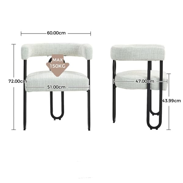 Rootz Chenille -sarjatuolit - Verhoilut tuolit - Tyylikkäät istuimet - Suurin mukavuus - 60L x 47W x 72H CM