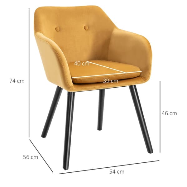 Rootzin ruokailutuolit - keittiön tuoli - Skandinavian tyyli - ergonominen mukavuus - sinappisorinen - 54 cm x 56cm x 74 cm