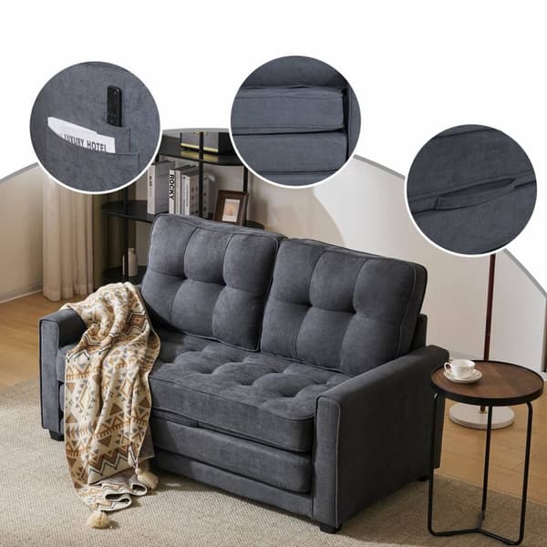 Rootz Modern 2 -Seater Sofa Bed - Convertible Couch - Sleeper Sofa - Double -Layer Padding - 151L X 75W X 86H cm