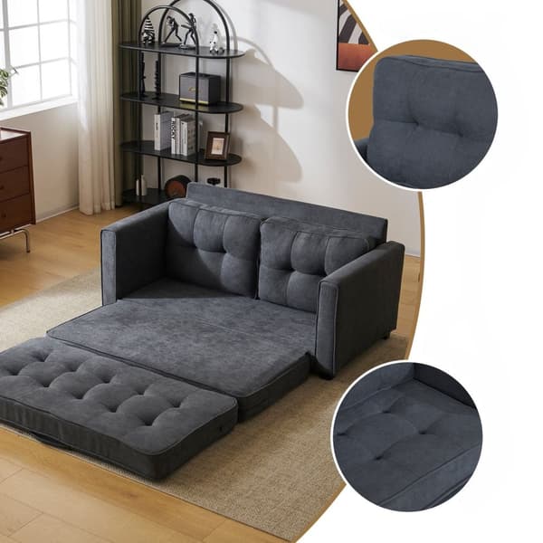 Rootz Modern 2 -Seater Sofa Bed - Convertible Couch - Sleeper Sofa - Double -Layer Padding - 151L X 75W X 86H cm