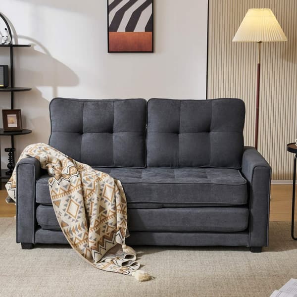 Rootz Modern 2 -Seater Sofa Bed - Convertible Couch - Sleeper Sofa - Double -Layer Padding - 151L X 75W X 86H cm