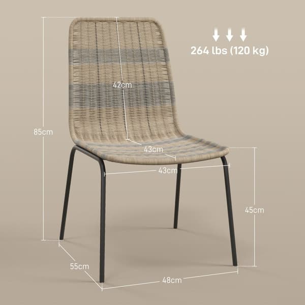 Rootz Sarja 2 ruokailutilan - tyylikkäitä istuimia - Boho Design - Optimaalinen mukavuus - 48W x 55D X 85H CM