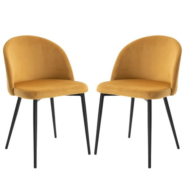Rootz uppsättning av 2 matstolar - klädda velor - Skandinaviska kökstolar - Optimal komfort - 49 cm x 50 cm x 77 cm