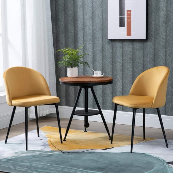 Rootz uppsättning av 2 matstolar - klädda velor - Skandinaviska kökstolar - Optimal komfort - 49 cm x 50 cm x 77 cm