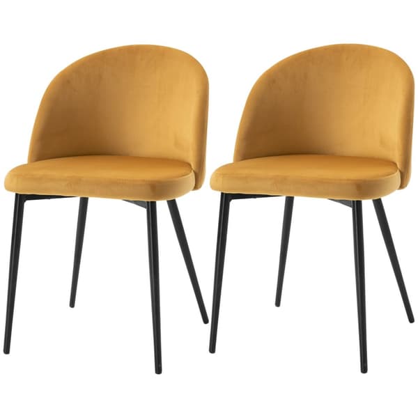 Rootz uppsättning av 2 matstolar - klädda velor - Skandinaviska kökstolar - Optimal komfort - 49 cm x 50 cm x 77 cm