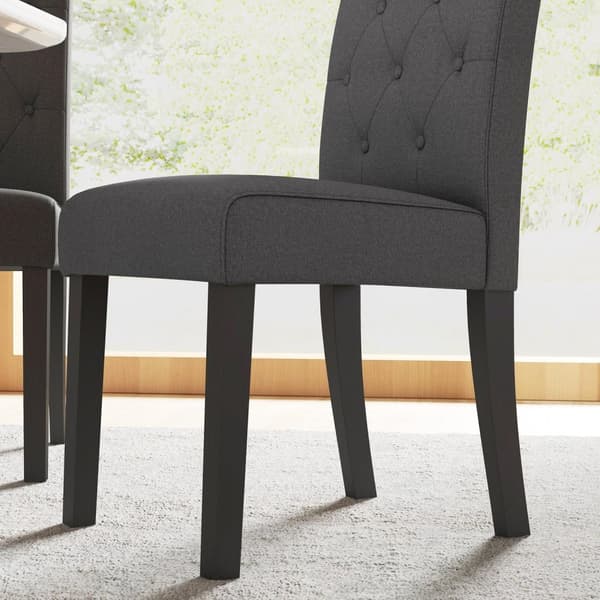 Rootz uppsättning av 2 matsalstolar - Kökstolar - Klädda stolar - Komfort och stil - 47 cm x 61 cm x 101 cm - Dark Grey