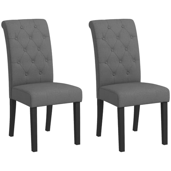 Rootz uppsättning av 2 matsalstolar - Kökstolar - Klädda stolar - Komfort och stil - 47 cm x 61 cm x 101 cm - Dark Grey