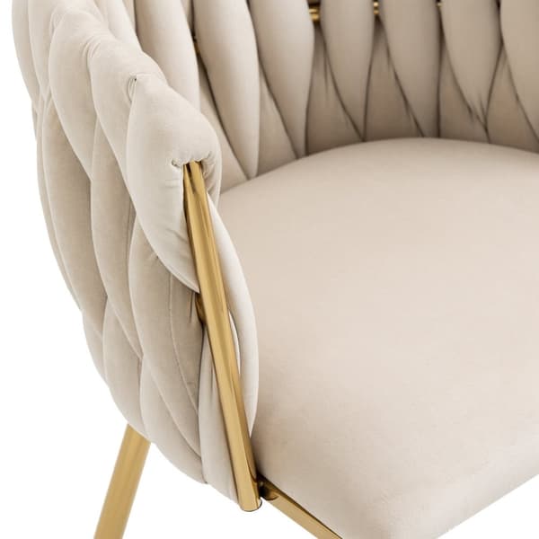 Rootz -sæt med 2 fløjls spisestole - polstrede siddepladser - Elfenbenhvide stole - komfort tyk polstring - 54 cm x 52 cm x 72 cm