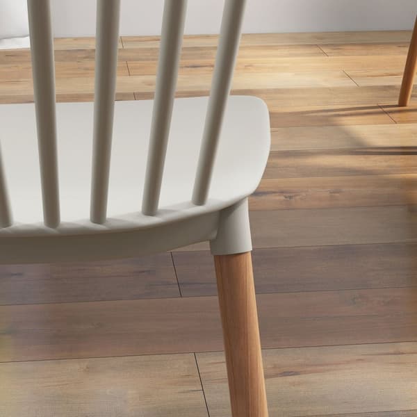 Rootz Sæt med 4 skandinaviske spisestole - Høj rygstole - Nordisk stil - Maksimal komfort - 48 cm x 52,5 cm x 83 cm - Grå, brun