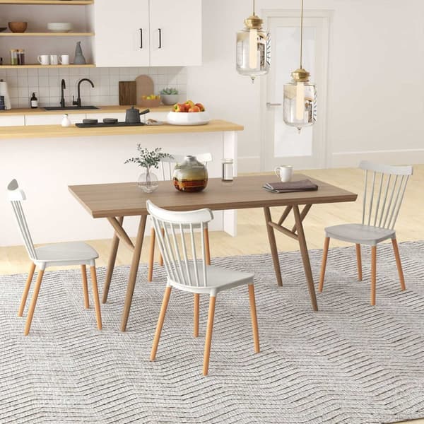 Rootz Sæt med 4 skandinaviske spisestole - Høj rygstole - Nordisk stil - Maksimal komfort - 48 cm x 52,5 cm x 83 cm - Grå, brun