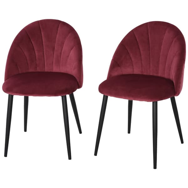 Rootz Sæt med 2 spisestole - Velvet Kitchen Stol - Uafhængige siddepladser - Ergonomisk komfort - 52L x 54W x 79H cm