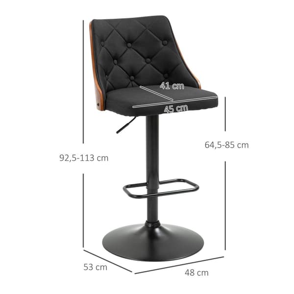 Rootz Sarja 2 säädettävää baarituolia - Kääntötuolit - Counter -jakkarat - Mukavuusistuimet - 48L x 53W x 92,5-113H cm