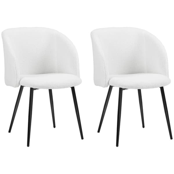Rootz Sæt med 2 spisestole - Stofrest - Moderne siddepladser - Optimal komfort - 55 x 62 x 80 cm - Hvid og sort