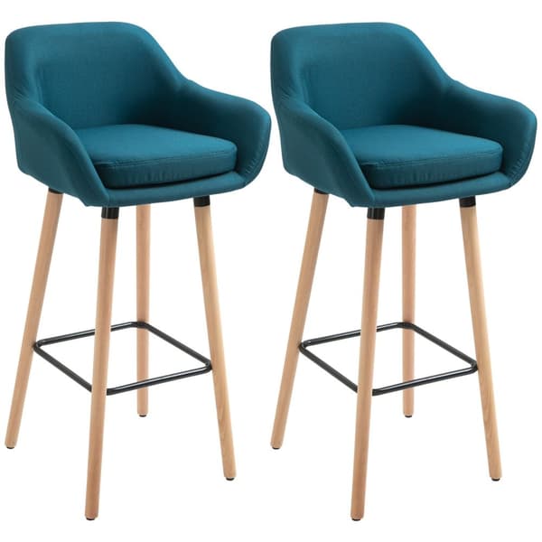 Rootz Scandinavian Designer Barstole Set - High Rools - Counter Affools - Comfortable linned - 55 cm x 48 cm x 100 cm