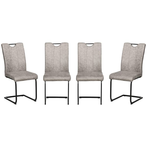 Rootz Sarja 4 ruokasalituolia - keittiön tuolit - verhoiltuja istuimia - mikrokuitu mukavuus - 43x58,5x96,5 cm - harmaa, musta teräslekit jalat jalat
