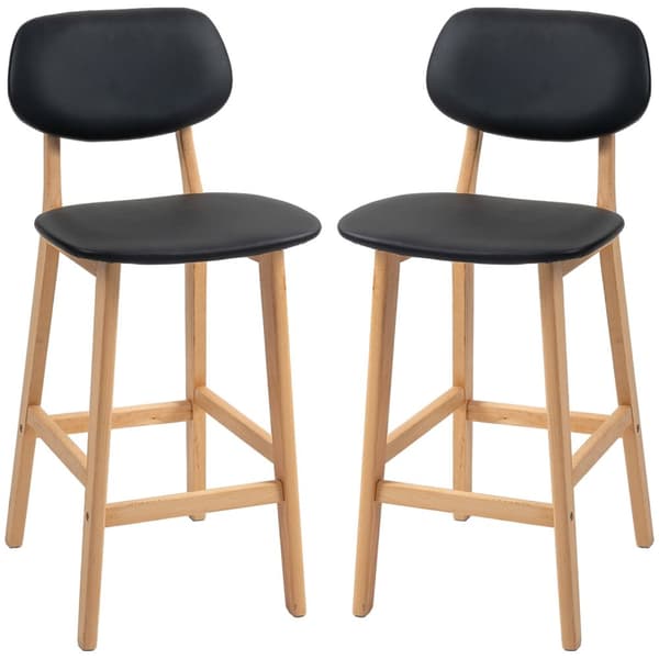 Rootz Set of 2 Bar Stools - High Chairs - Seating Stools - Comfortable Footrest - 42W x 47D x 92H cm