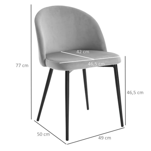 Rootz Skandinavian ruokasalituolit - Velvet -keittiön tuolit - Ergonomiset istuimet - 49W x 50d x 77H CM - Monivärinen