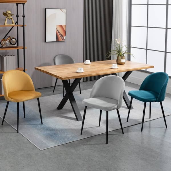 Rootz Skandinavian ruokasalituolit - Velvet -keittiön tuolit - Ergonomiset istuimet - 49W x 50d x 77H CM - Monivärinen