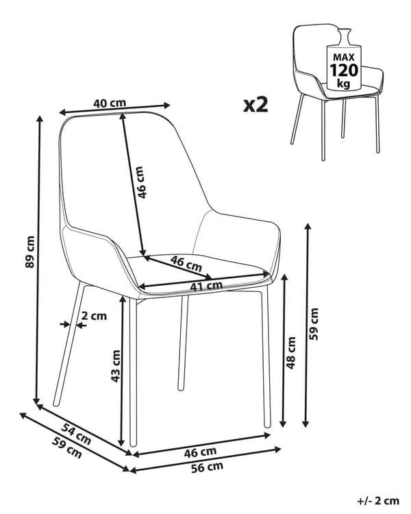 Sæt med 2 Spisestuestole Hvid Velour Betrukket med Sorte Metalben i Glamourøs Stil