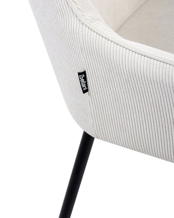 Sæt med 2 Spisestuestole Hvid Velour Betrukket med Sorte Metalben i Glamourøs Stil