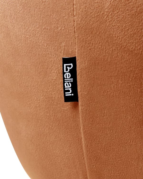 Sæt med 2 Spisestuestole Orange Velour Betrukket med Gylden ben Glamourøs Stil